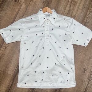 Vintage Retro 70’s Arnold Palmer Robert Bruce All Over Umbrella Print Golf Shirt